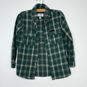 Properly Tied Boys Ranch Flannel‎ Plaid Shirt Size 6 Green Layering Outdoor